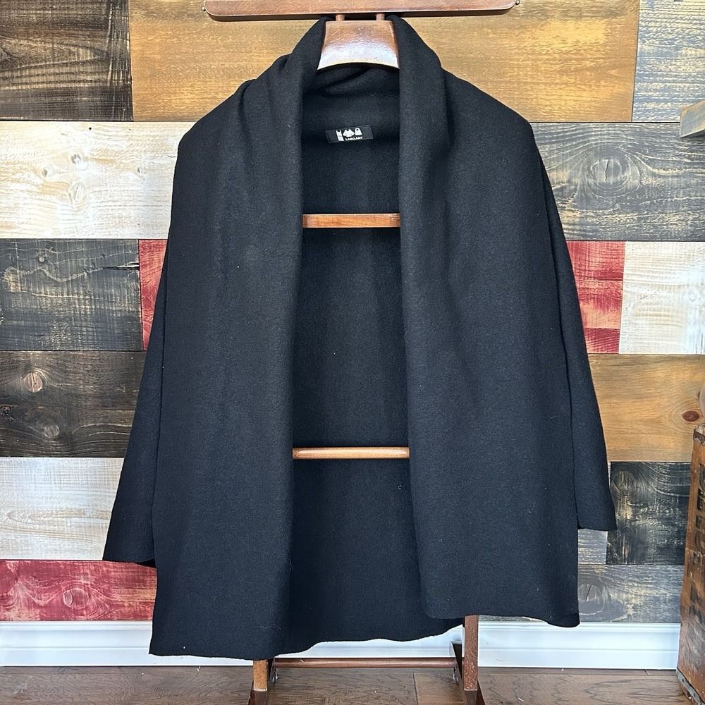 Rare Labo. Art Labo Art Coat Shawl Wool Fold Neck Coat Black Jacket OS